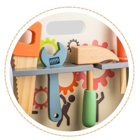 Drewniany Warsztat Dla Dzieci RicoKids Narzędzia Stół 3w1 Montessori