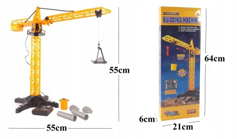 Zdalnie Sterowany Dźwig Żuraw Z Podnośnikiem 55 cm – Obrót 360°, Pilot Zdalnie Sterowany Dźwig Żuraw Z Podnośnikiem 55 cm – Obrót 360°, Pilot