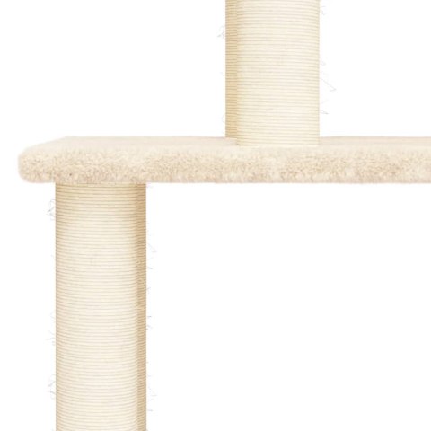 Wysoki drapak dla kota z platformami i pluszem – 183 cm, kremowy Wysoki drapak dla kota z platformami i pluszem – 183 cm, kremowy