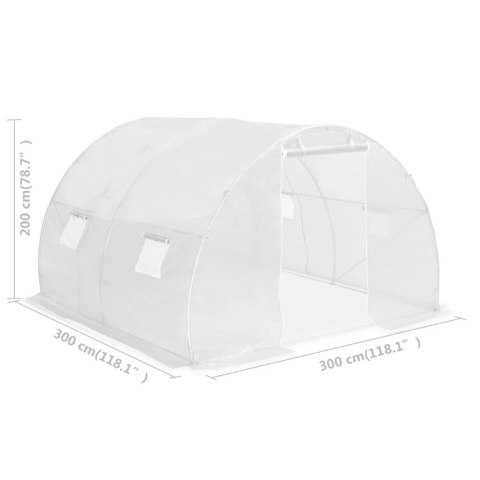 Szklarnia Ogrodowa 9 m 300x300 cm – Wytrzymała Siatka PE i Stal Galwanizowana Szklarnia Ogrodowa 9 m 300x300 cm – Wytrzymała Siatka PE i Stal Galwanizowana