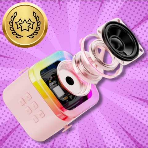 Głośnik Karaoke z Mikrofonem i Podświetleniem LED Bluetooth Głośnik Karaoke z Mikrofonem i Podświetleniem LED Bluetooth