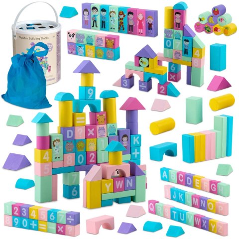 Drewniane klocki edukacyjne Ricokids 100 szt. Montessori Drewniane klocki edukacyjne Ricokids 100 szt. Montessori