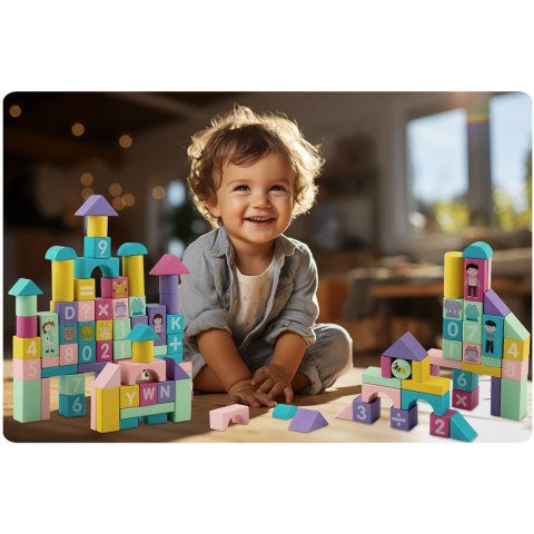 Drewniane klocki edukacyjne Ricokids 100 szt. Montessori Drewniane klocki edukacyjne Ricokids 100 szt. Montessori