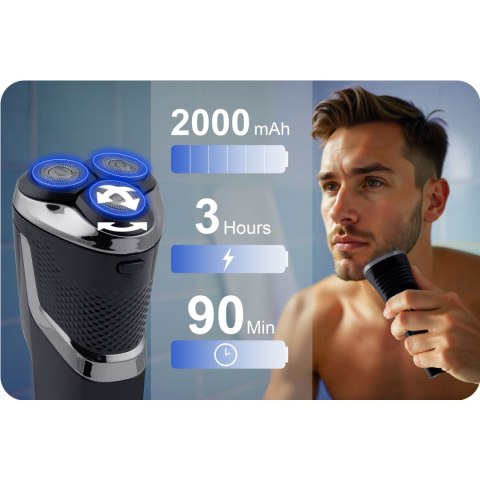 Golarka Barber Master Berdsen BD-268 – 3 Ostrza, LCD, 2000 mAh, USB-C