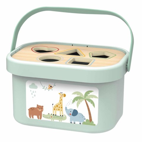 WOOPIE GREEN Pudełko Sorter Box 3w1 Klocki Piramidka Słonik FSC WOOPIE GREEN Pudełko Sorter Box 3w1 Klocki Piramidka Słonik FSC