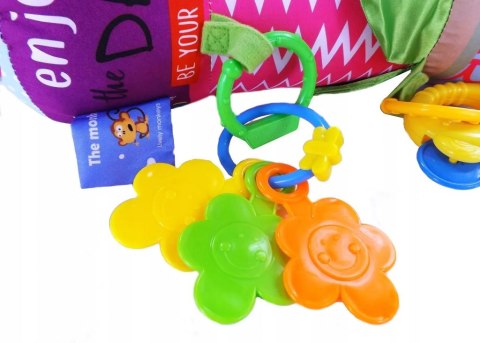 Pluszowy Walec Stabilizacyjny Z Grzechotkami Różowy – Nauka Raczkowania