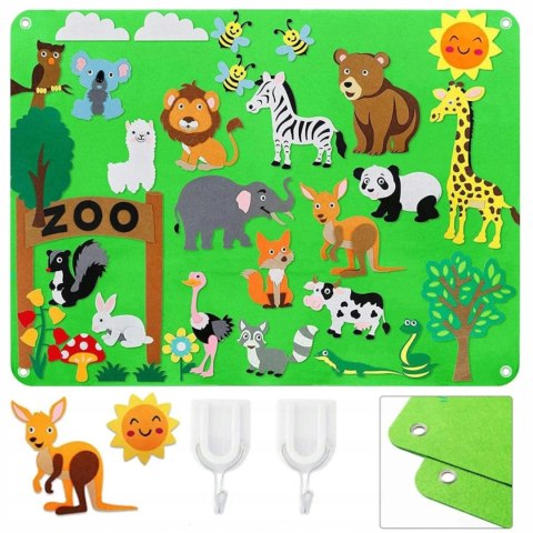 Tablica filcowa zabawka filcowa mata na rzepy zoo F22 Tablica filcowa zabawka filcowa mata na rzepy zoo F22