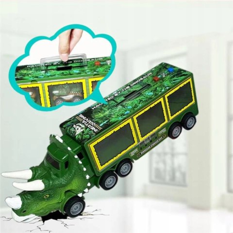 Ciężarówka Dinozaur TIR Laweta Z Otwieraną Naczepą – Autka Dinozaury Z Dźwiękiem