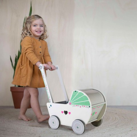 Drewniany Wózek dla Lalek - Pchacz i Chodzik ECOTOYS Drewniany Wózek dla Lalek - Pchacz i Chodzik ECOTOYS