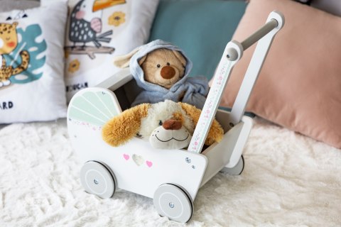 Drewniany Wózek dla Lalek - Pchacz i Chodzik ECOTOYS Drewniany Wózek dla Lalek - Pchacz i Chodzik ECOTOYS