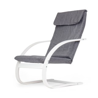 Fotel Bujany Fiński Skandynawski ModernHome White/Charo