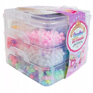 Zestaw Koraliki Biżuteria Walizka 3 Warstwy Zawieszki Żyłka Nożyczki