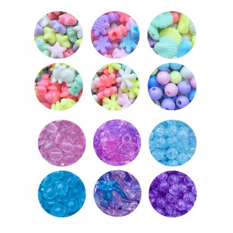 Zestaw Koraliki Biżuteria Walizka 3 Warstwy Zawieszki Żyłka Nożyczki