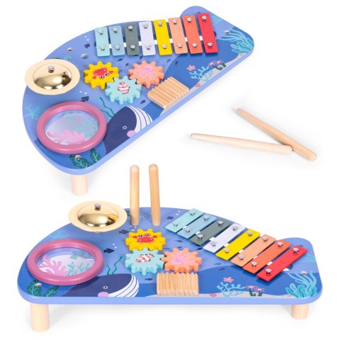 Drewniany Stolik z Instrumentami dla Dzieci - ECOTOYS Drewniany Stolik z Instrumentami dla Dzieci - ECOTOYS
