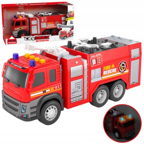 Straż Pożarna Wóz Strażacki Z Dźwiękiem I Światłem – Auto Dla Dzieci 32 Cm