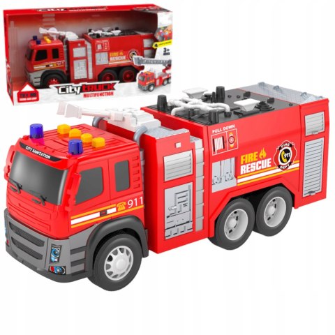 Straż Pożarna Wóz Strażacki Z Dźwiękiem I Światłem – Auto Dla Dzieci 32 Cm
