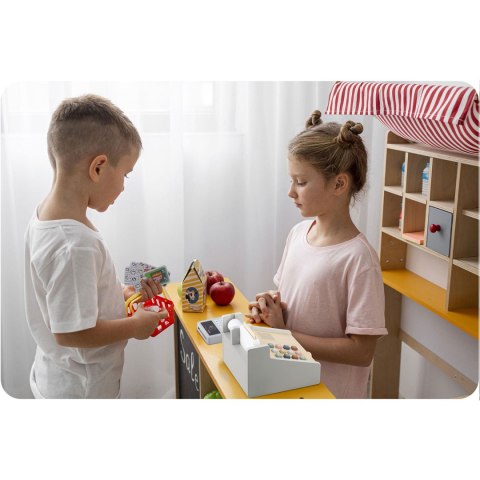 Kasa Sklepowa z Akcesoriami - Nukido NK-863 - Drewniana i Kolorowa Kasa Sklepowa z Akcesoriami - Nukido NK-863 - Drewniana i Kolorowa