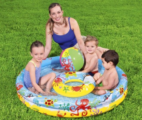 Bestway 51124 Basen Brodzik 3w! 122 Cm Zestaw Z Kołem I Piłką
