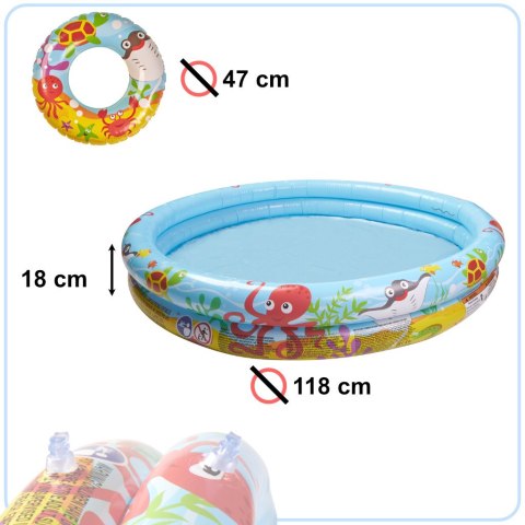 Bestway 51124 Basen Brodzik 3w! 122 Cm Zestaw Z Kołem I Piłką