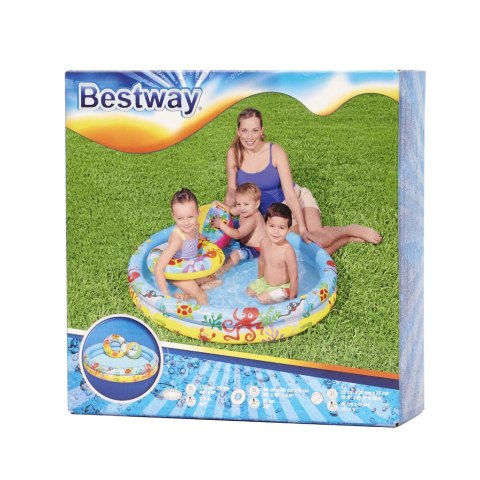Bestway 51124 Basen Brodzik 3w! 122 Cm Zestaw Z Kołem I Piłką