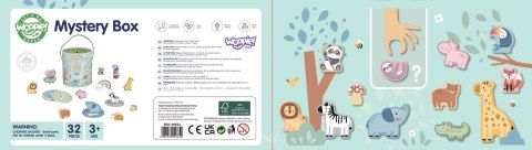 Tajemnicze Pudełko Woopie Dotykowa Gra Sensoryczna Drewniana 32 Elementy