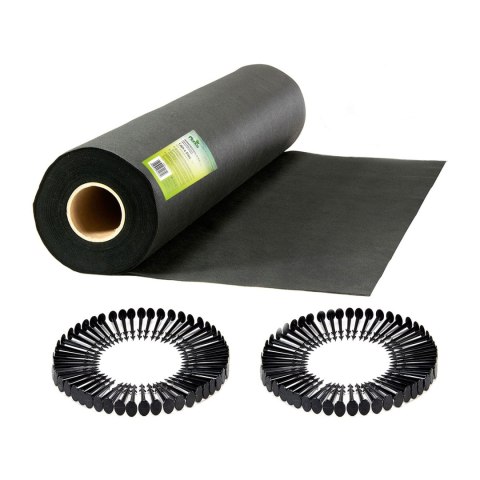 Czarna agrowłóknina ogrodowa na chwasty 70 g/m² – 1,6 x 50 m + szpilki Czarna agrowłóknina ogrodowa na chwasty 70 g/m² – 1,6 x 50 m + szpilki