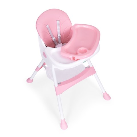 Krzesełko Do Karmienia ECOTOYS Pink Z Tacką I Koszem, 5 Punktowe pasy Krzesełko Do Karmienia ECOTOYS Pink Z Tacką I Koszem, 5 Punktowe pasy