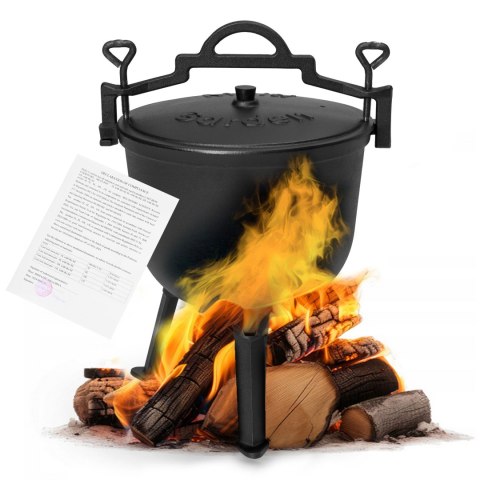 Kociołek Żeliwny Stojący 10L MultiGarden – Garnek Myśliwski na Ognisko i Grill Kociołek Żeliwny Stojący 10L MultiGarden – Garnek Myśliwski na Ognisko i Grill