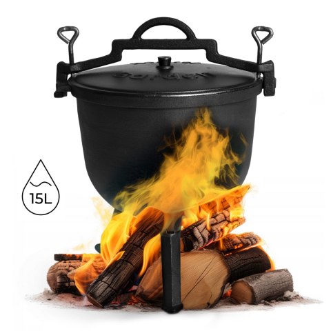 Kociołek Żeliwny Stojący 15L MultiGarden – Garnek Myśliwski na Ognisko i Grill Kociołek Żeliwny Stojący 15L MultiGarden – Garnek Myśliwski na Ognisko i Grill