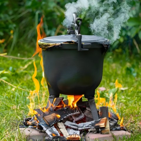 Kociołek Żeliwny Stojący 15L MultiGarden – Garnek Myśliwski na Ognisko i Grill Kociołek Żeliwny Stojący 15L MultiGarden – Garnek Myśliwski na Ognisko i Grill