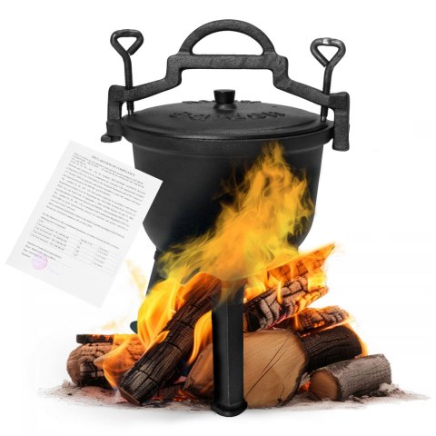 Kociołek Żeliwny Stojący 5L MultiGarden – Garnek Myśliwski na Ognisko i Grill Kociołek Żeliwny Stojący 5L MultiGarden – Garnek Myśliwski na Ognisko i Grill