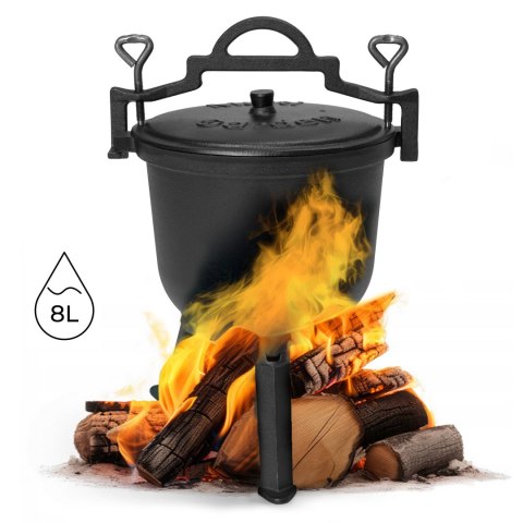 Kociołek Żeliwny Stojący 8L MultiGarden – Garnek Myśliwski na Ognisko i Grill Kociołek Żeliwny Stojący 8L MultiGarden – Garnek Myśliwski na Ognisko i Grill