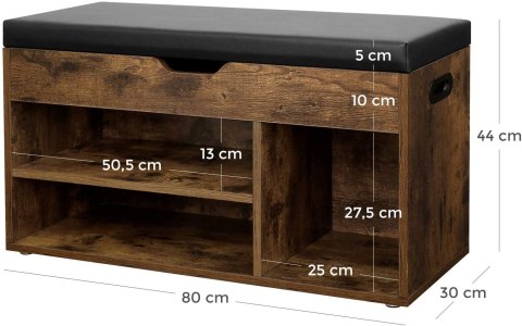 Szafka Na Buty Z Otwieranym Siedziskiem Loft 80x30 cm Szafka Na Buty Z Otwieranym Siedziskiem Loft 80x30 cm