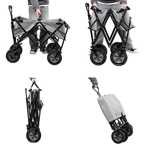 Składany Wózek Transportowy MultiGarden 48x90 cm z Gumowymi Kołami Składany Wózek Transportowy MultiGarden 48x90 cm z Gumowymi Kołami