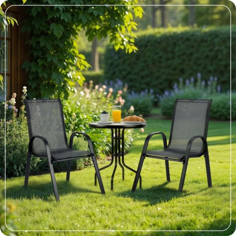 Nowoczesne krzesła ogrodowe Sofotel – 4 szt., textilene, stal Nowoczesne krzesła ogrodowe Sofotel – 4 szt., textilene, stal
