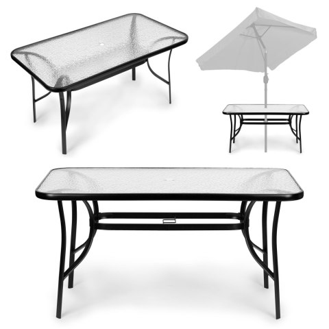 Stół Ogrodowy Szkło Hartowane 120x70 Cm – Na Taras I Ogród, MultiGarden Stół Ogrodowy Szkło Hartowane 120x70 Cm – Na Taras I Ogród, MultiGarden