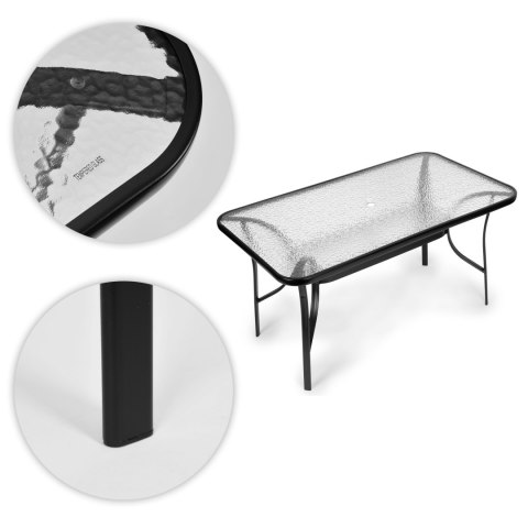 Stół Ogrodowy Szkło Hartowane 120x70 Cm – Na Taras I Ogród, MultiGarden Stół Ogrodowy Szkło Hartowane 120x70 Cm – Na Taras I Ogród, MultiGarden