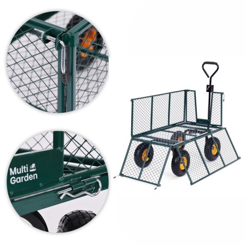 Wózek Transportowy Ogrodowy MultiGarden – 400 kg, Otwierane Burty i Koła Pompowane