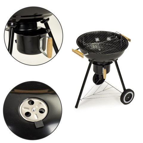 Grill Ogrodowy Z Pokrywą I Popielnikiem – Metalowa Półka, Koła MultiGarden Grill Ogrodowy Z Pokrywą I Popielnikiem – Metalowa Półka, Koła MultiGarden