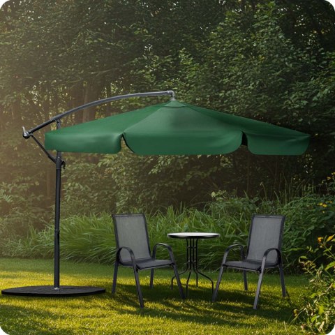 Parasol Ogrodowy z pokrowcem Plonos 350 cm 6 segmentowy Regulowany Zielony Parasol Ogrodowy z pokrowcem Plonos 350 cm 6 segmentowy Regulowany Zielony
