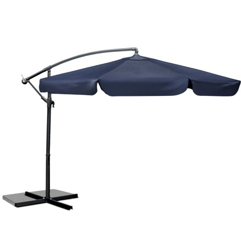 Parasol Ogrodowy z pokrowcem Plonos 350 cm 6 segmentowy Regulowany Granatowy Parasol Ogrodowy z pokrowcem Plonos 350 cm 6 segmentowy Regulowany Granatowy