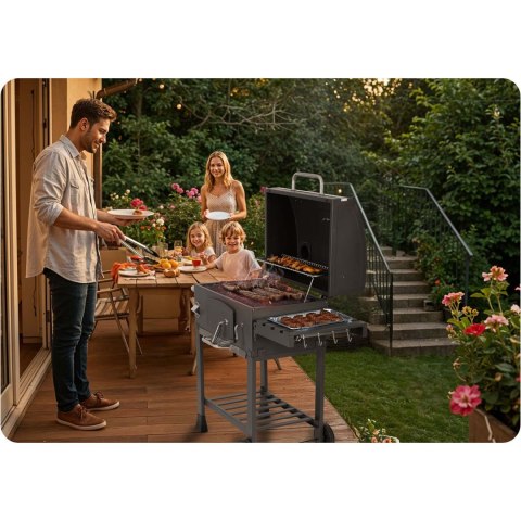 Grill Węglowy Berdsen BBQChef BD-891 – Żeliwny Ruszt, Termometr i Komin Grill Węglowy Berdsen BBQChef BD-891 – Żeliwny Ruszt, Termometr i Komin