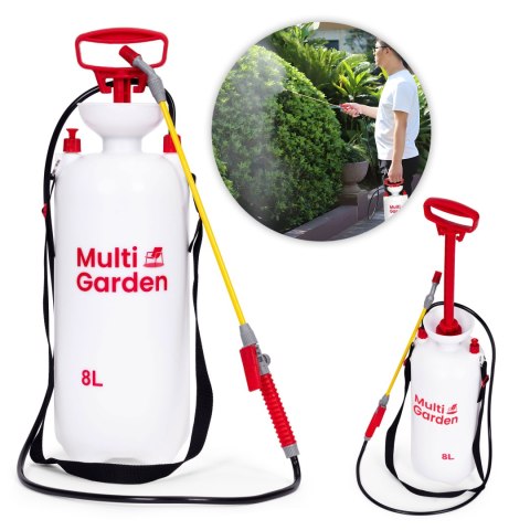 Opryskiwacz Ciśnieniowy Ogrodowy 8L – Regulowana Dysza, Pasek Na Ramię MultiGarden Opryskiwacz Ciśnieniowy Ogrodowy 8L – Regulowana Dysza, Pasek Na Ramię MultiGarden