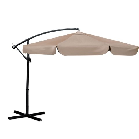 Duży Parasol Ogrodowy Plonos 350 cm + Pokrowiec 8 segmentowy Beżowy Duży Parasol Ogrodowy Plonos 350 cm + Pokrowiec 8 segmentowy Beżowy