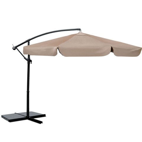 Duży Parasol Ogrodowy Plonos 350 cm + Pokrowiec 8 segmentowy Beżowy Duży Parasol Ogrodowy Plonos 350 cm + Pokrowiec 8 segmentowy Beżowy