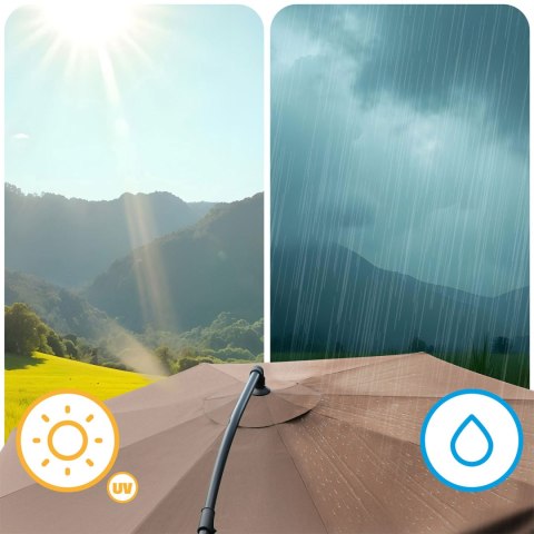 Duży Parasol Ogrodowy Plonos 350 cm + Pokrowiec 8 segmentowy Beżowy Duży Parasol Ogrodowy Plonos 350 cm + Pokrowiec 8 segmentowy Beżowy