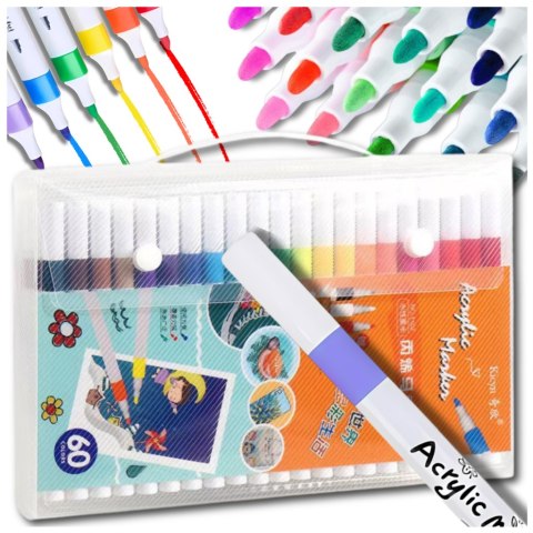 Flamastery Pisaki Akrylowe Do Różnych Powierzchni – Zestaw 60 Sztuk Acrylic Marker Flamastery Pisaki Akrylowe Do Różnych Powierzchni – Zestaw 60 Sztuk Acrylic Marker