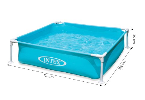 Basen Stelażowy Kwadratowy INTEX 57173 122x122x30 cm Brodzik dla Dzieci
