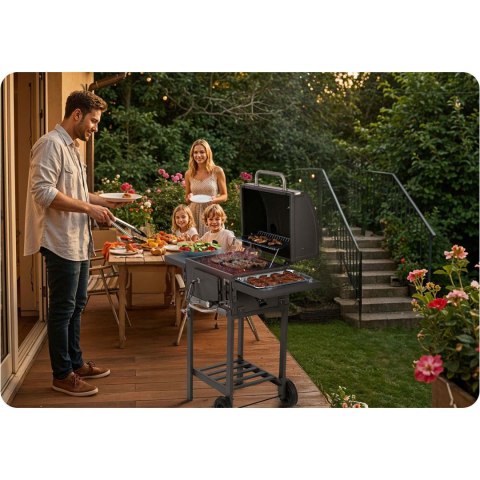 Grill Węglowy Berdsen BBQChef BD-892 – Żeliwny Ruszt i Termometr, Pokrowiec Grill Węglowy Berdsen BBQChef BD-892 – Żeliwny Ruszt i Termometr, Pokrowiec