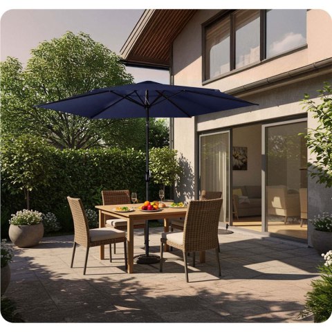 Duży Parasol Ogrodowy Plonos + Pokrowiec 300 cm – Granatowy i Wodoodporny Duży Parasol Ogrodowy Plonos + Pokrowiec 300 cm – Granatowy i Wodoodporny
